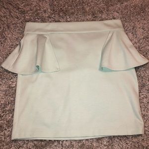 mint green Charlotte Russe miniskirt with ruffle